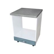Corp pentru cuptor incorporabil cu sertar Zebra, Alb/MDF Albastru, cu blat beton, 60 x 85 x 60 cm Corp pentru cuptor incorporabil cu sertar Zebra, Alb/MDF Albastru, cu blat beton, 60 x 85 x 60 cm